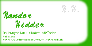 nandor widder business card